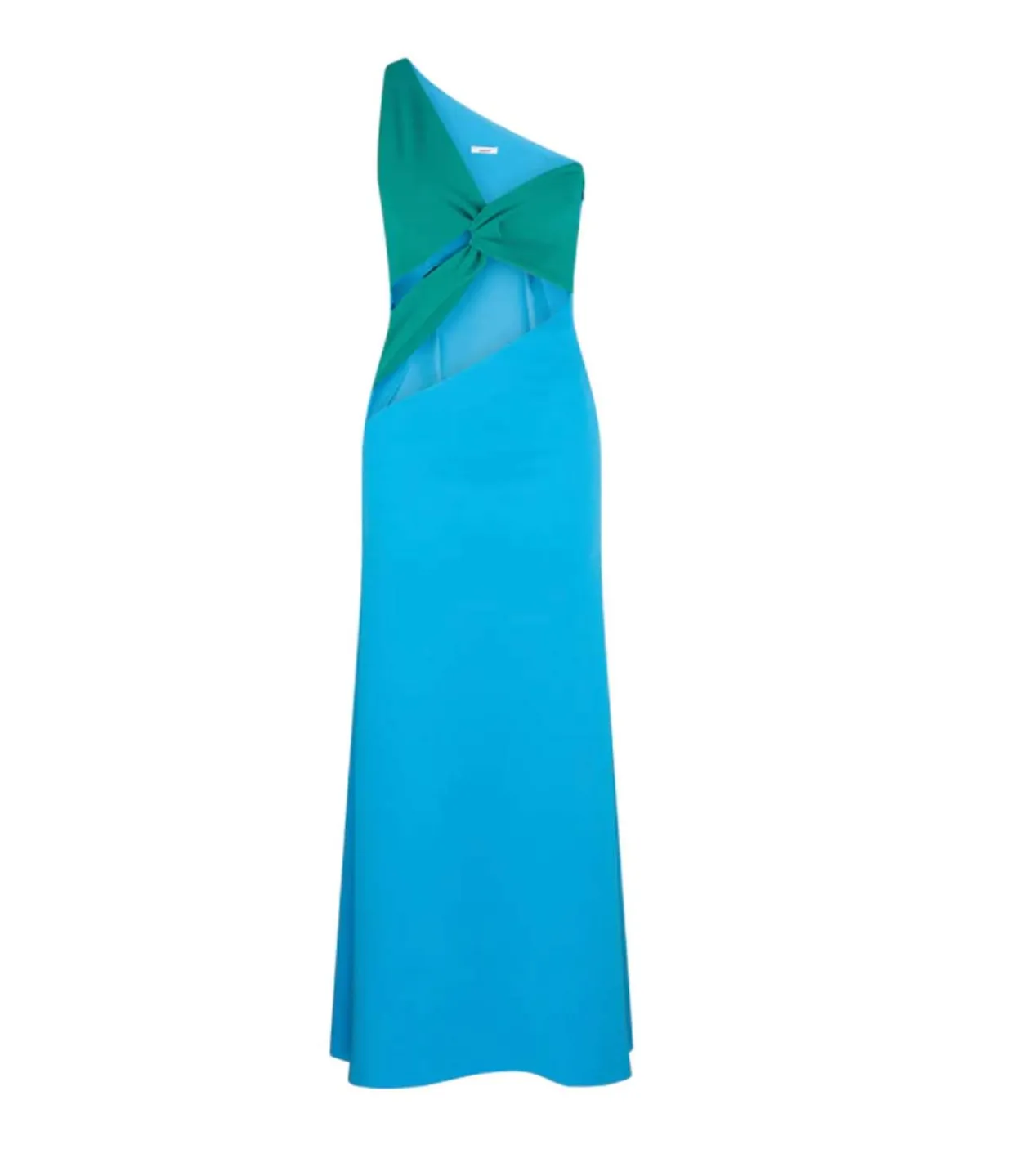 Aaizel Cut Out One Shoulder Maxi Dress in Peppermint and Aqua Shop