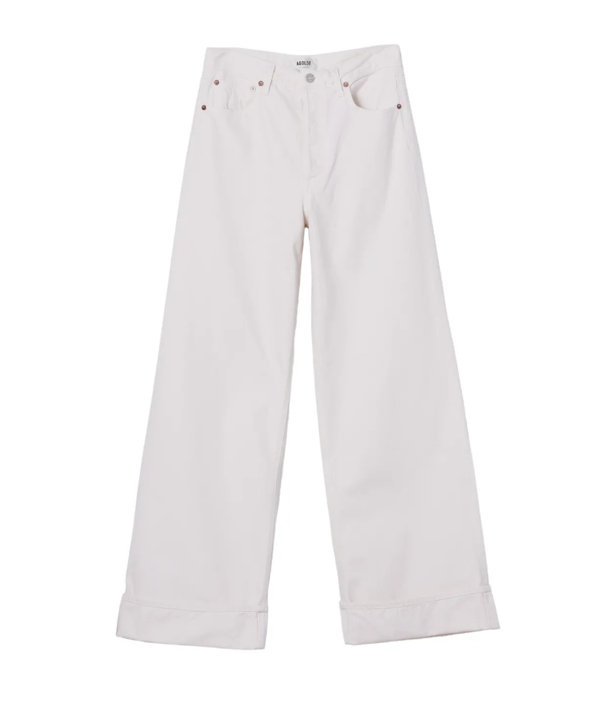 Agolde Dame High Rise Wide Leg Jean in Fortune Cookie Discount