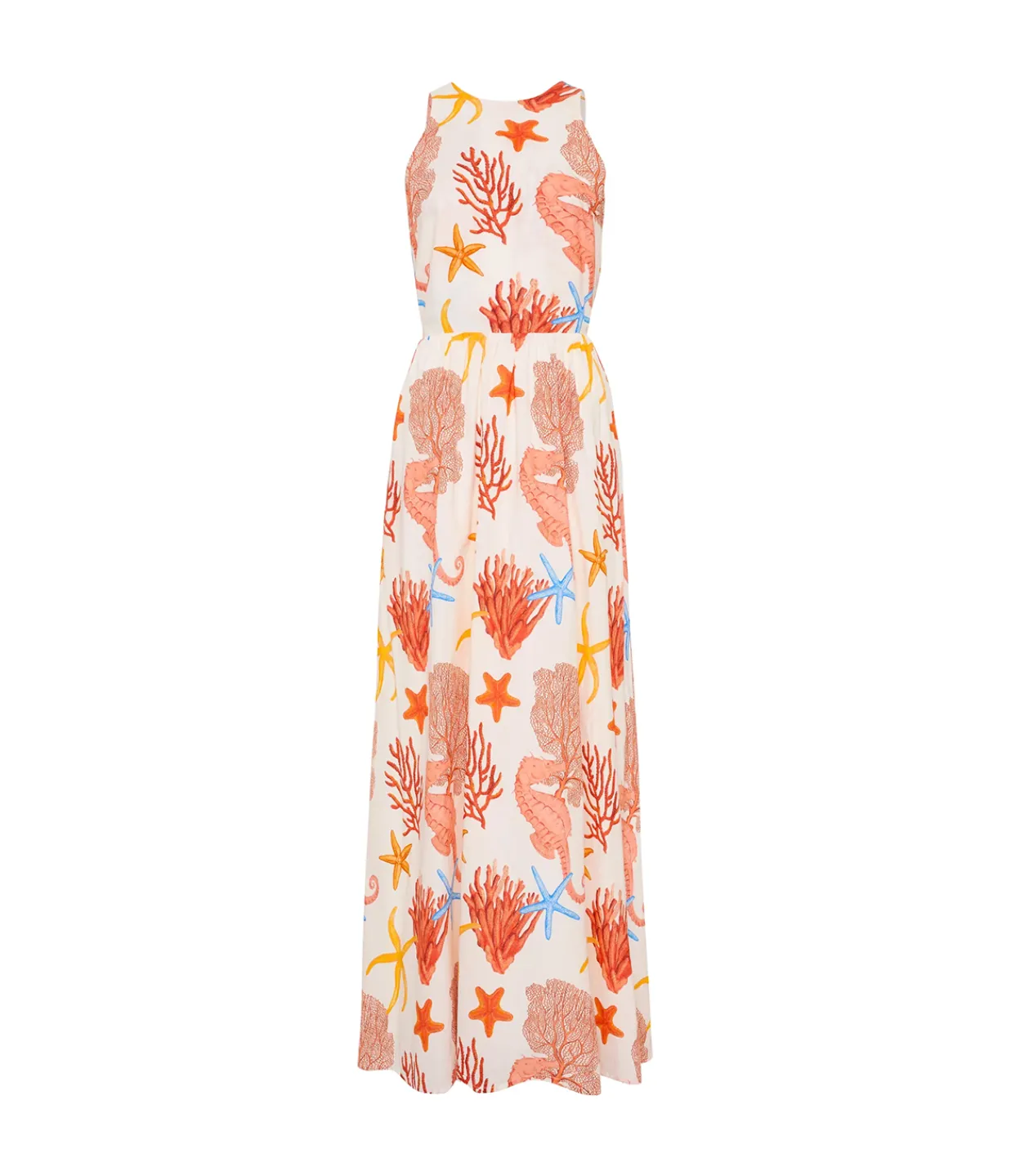 Palm Noosa Meridian High Neck Poplin Dress in Coral Best Sale