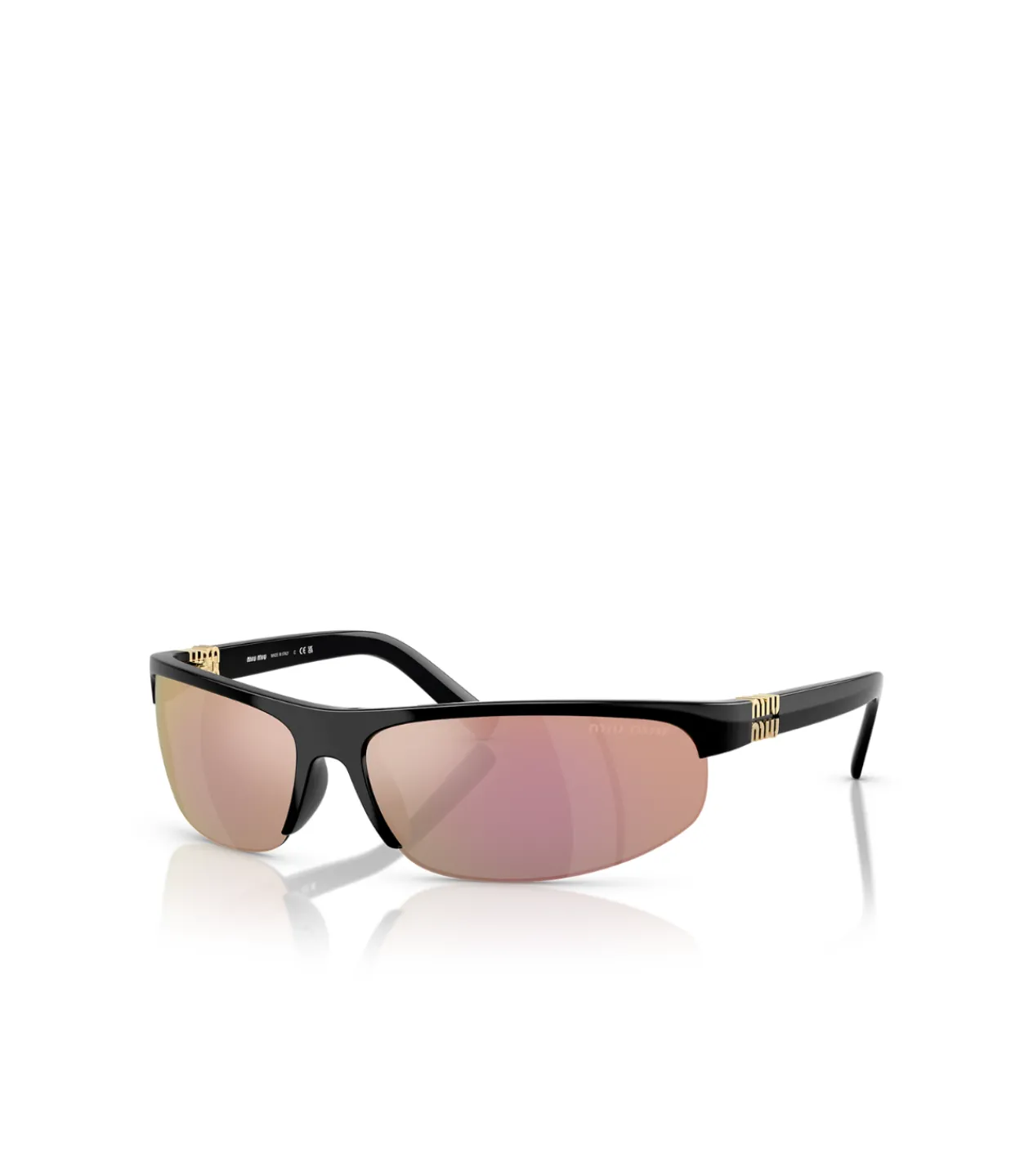 Miu Miu Oval Mirror Sunglasses in Dark Grey Pink Discount